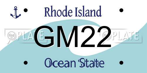 GM22 Rhode Island License Plate