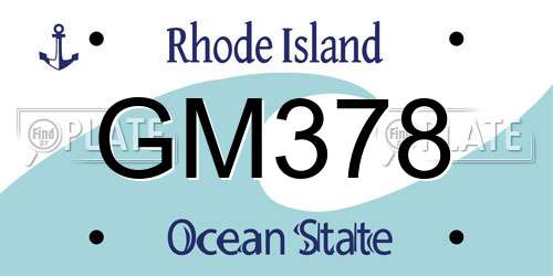 GM378 Rhode Island License Plate
