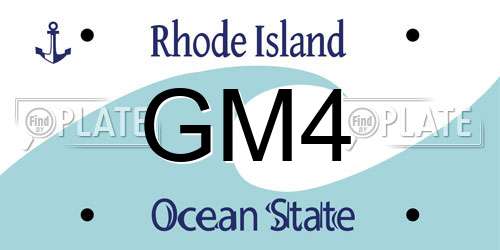 GM4 Rhode Island License Plate