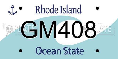 GM408 Rhode Island License Plate