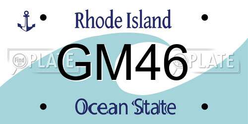 GM46 Rhode Island License Plate