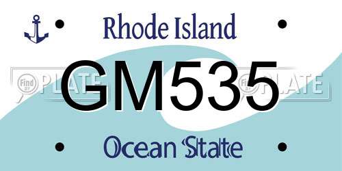 GM535 Rhode Island License Plate