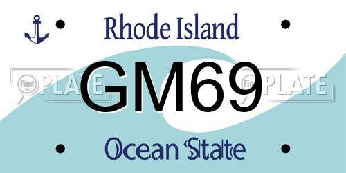 GM69 Rhode Island License Plate