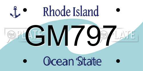GM797 Rhode Island License Plate