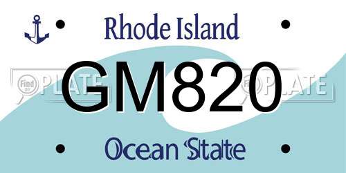 GM820 Rhode Island License Plate