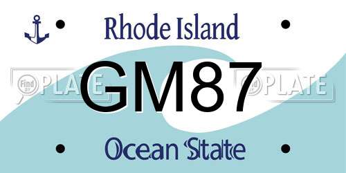 GM87 Rhode Island License Plate