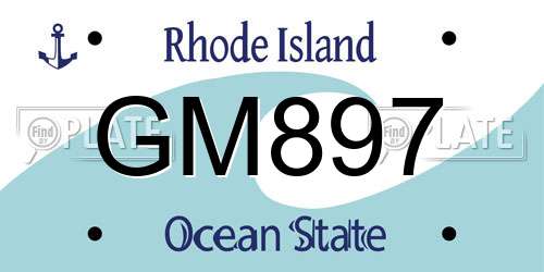 GM897 Rhode Island License Plate