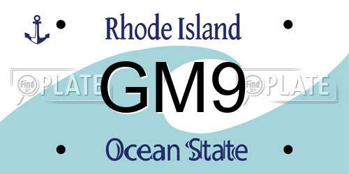 GM9 Rhode Island License Plate