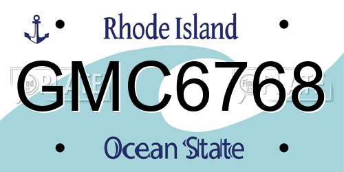 GMC6768 Rhode Island License Plate