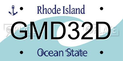 GMD32D Rhode Island License Plate