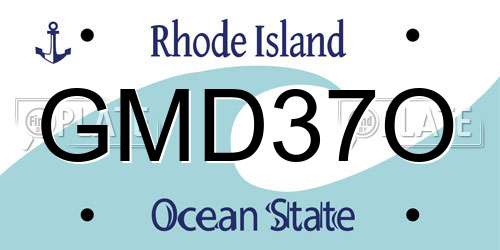 GMD37O Rhode Island License Plate