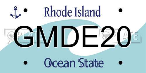 GMDE20 Rhode Island License Plate