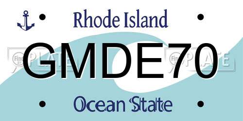 GMDE70 Rhode Island License Plate