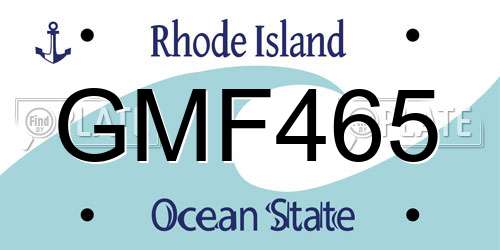 GMF465 Rhode Island License Plate