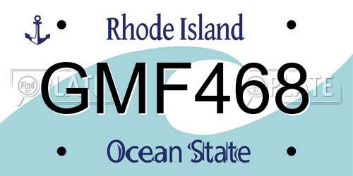 GMF468 Rhode Island License Plate