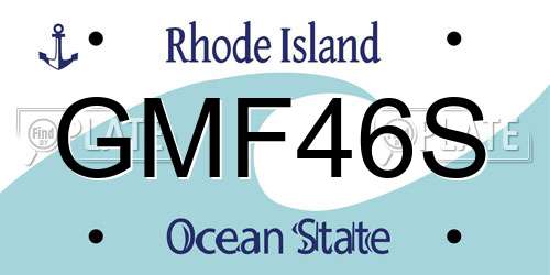 GMF46S Rhode Island License Plate