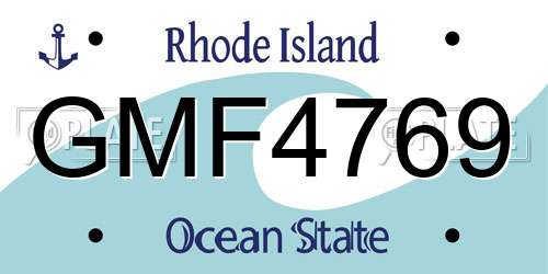 GMF4769 Rhode Island License Plate