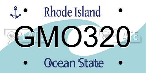 GMO320 Rhode Island License Plate