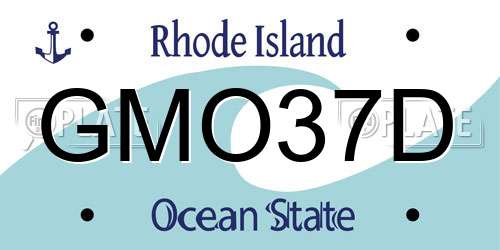 GMO37D Rhode Island License Plate