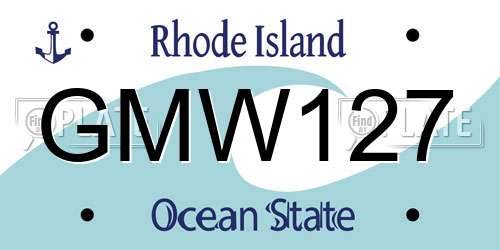 GMW127 Rhode Island License Plate