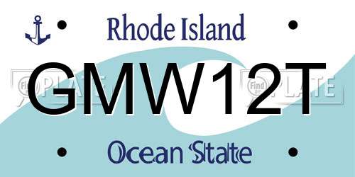 GMW12T Rhode Island License Plate