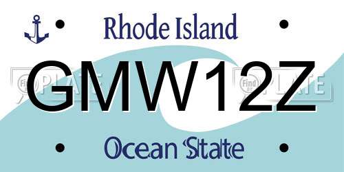 GMW12Z Rhode Island License Plate