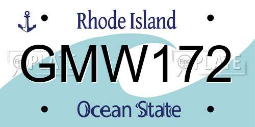 GMW172 Rhode Island License Plate