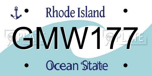 GMW177 Rhode Island License Plate