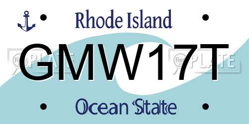 GMW17T Rhode Island License Plate
