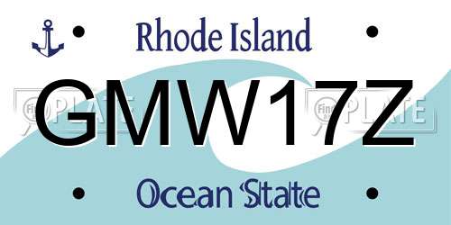 GMW17Z Rhode Island License Plate