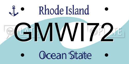 GMWI72 Rhode Island License Plate