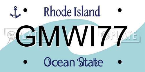 GMWI77 Rhode Island License Plate