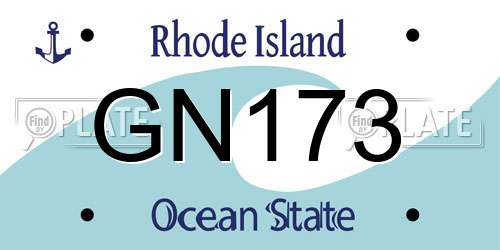 GN173 Rhode Island License Plate