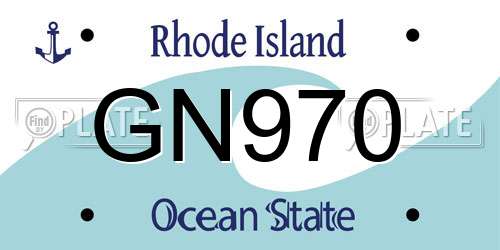 GN970 Rhode Island License Plate
