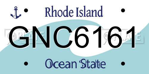 GNC6161 Rhode Island License Plate