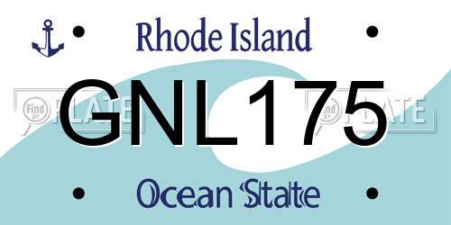 GNL175 Rhode Island License Plate