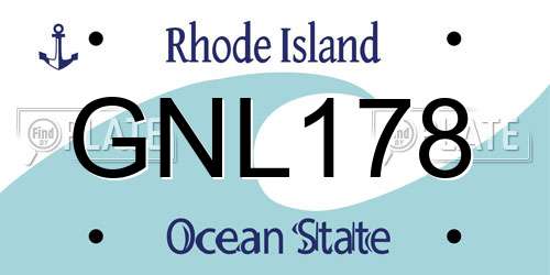 GNL178 Rhode Island License Plate
