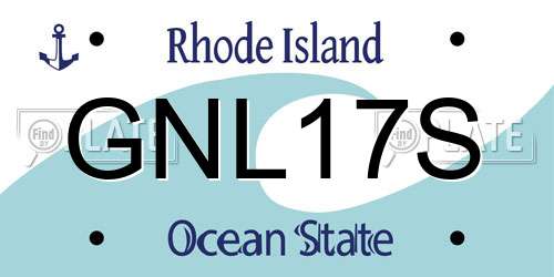 GNL17S Rhode Island License Plate