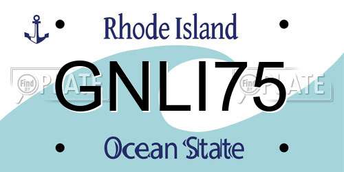 GNLI75 Rhode Island License Plate