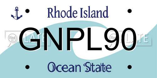 GNPL90 Rhode Island License Plate