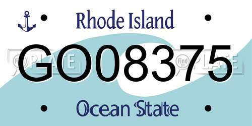 GO08375 Rhode Island License Plate