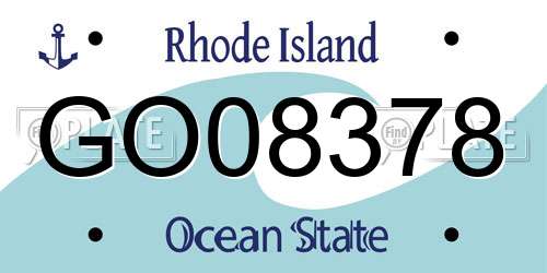 GO08378 Rhode Island License Plate