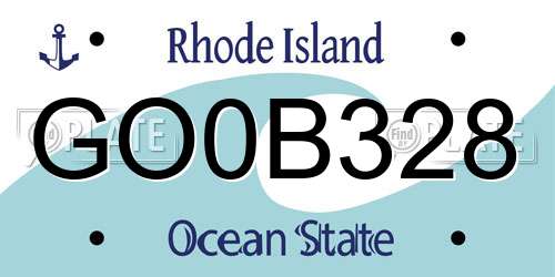 GO0B328 Rhode Island License Plate