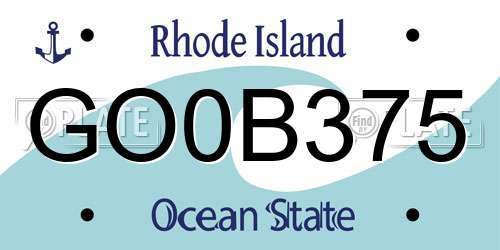 GO0B375 Rhode Island License Plate
