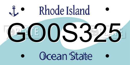 GO0S325 Rhode Island License Plate