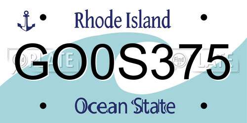 GO0S375 Rhode Island License Plate
