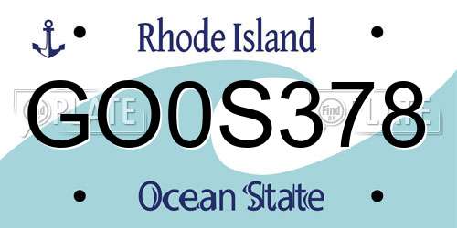 GO0S378 Rhode Island License Plate