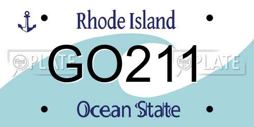 GO211 Rhode Island License Plate