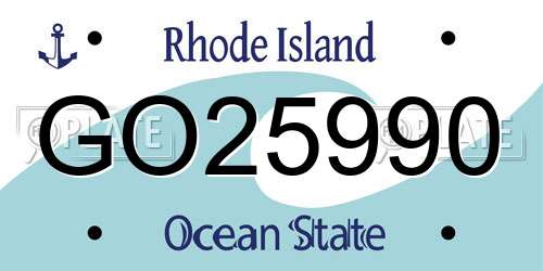 GO25990 Rhode Island License Plate