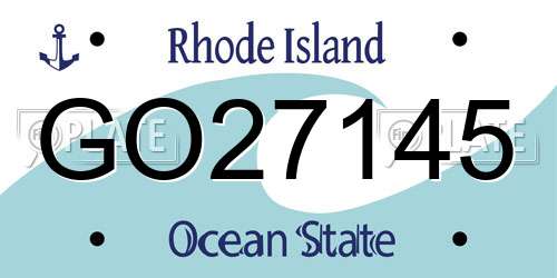 GO27145 Rhode Island License Plate